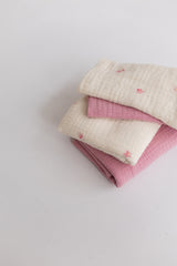 Mini Pink Flora & Raspberry - zestaw małych pieluszek muślinowych
