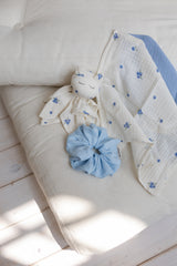 Lniana gumka scrunchie - Ocean
