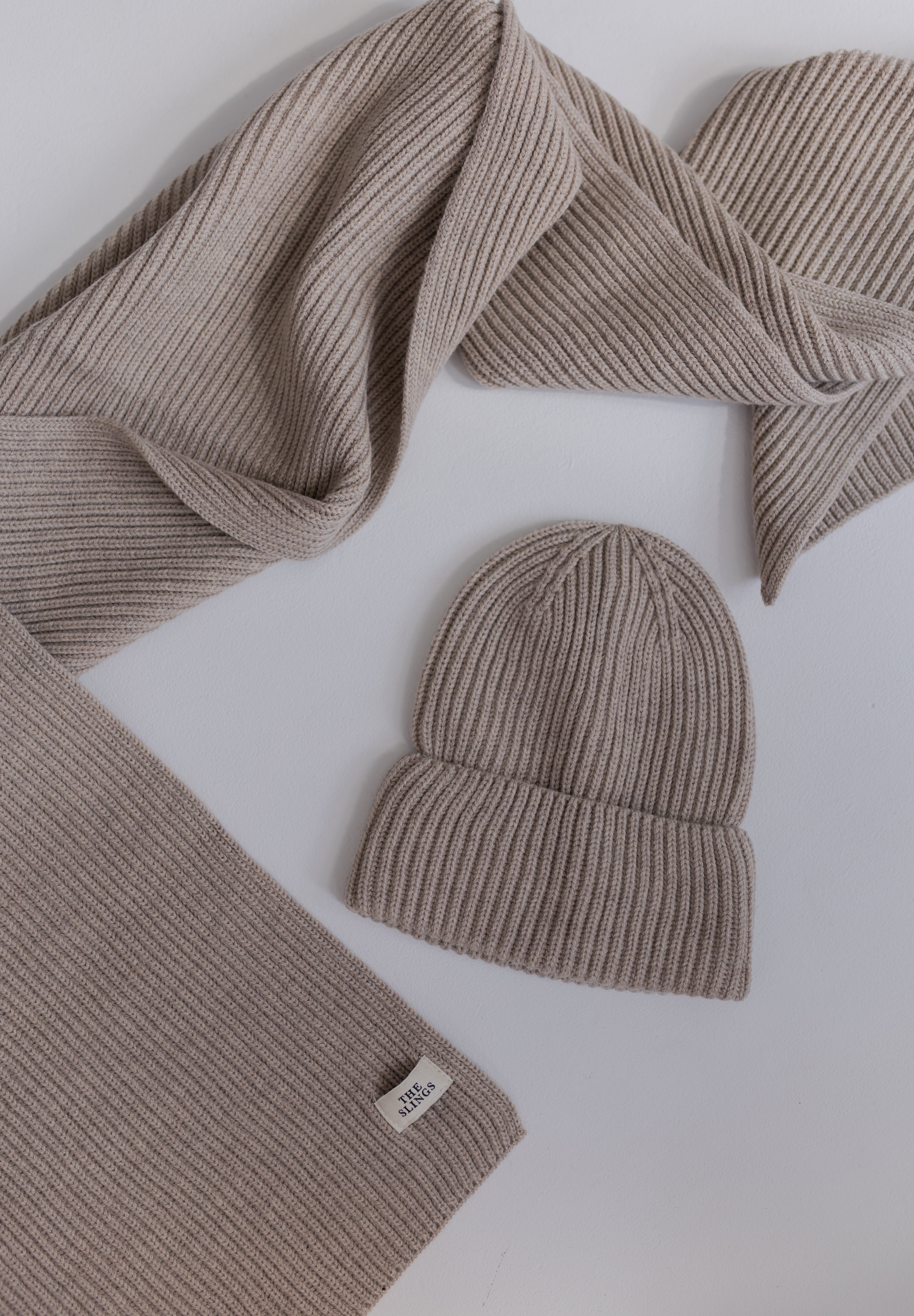 Szal Salvia z wełny merino Sand